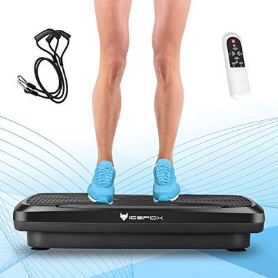 Icefox Professionele 3D Dual Motor Fitness Vibration Platte met Bluetooth 4.0 luidspreker/LCD Display & afstandsbediening / 9 trainingsprogramma's