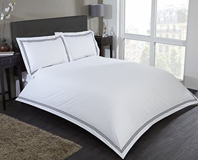 Rapport Mayfair-Set Copripiumino Matrimoniale, Colore: Nero, Poliestere e Cotone, Doppio