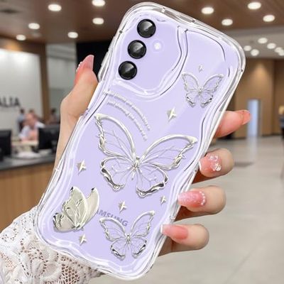 CASBST Custodia compatibile per Samsung Galaxy A16 5G, graziosa custodia trasparente con stampa a farfalla tridimensionale per ragazze e donne, custodia morbida anti-caduta per Galaxy A16 5G, farfalla