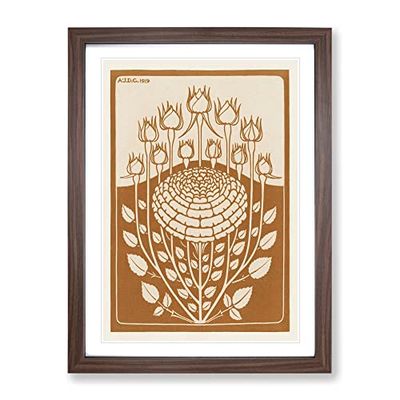 Rose Bush Vol.2 By Julie De Graag Classic Painting Framed Wall Art Print, Ready to Hang Picture for Living Room Bedroom Home Office Décor, Walnut A3 (34 x 46 cm)