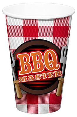Folat Jednorazowe kubki BBQ Master XL, 65151, Meerkleurig, kostiumy
