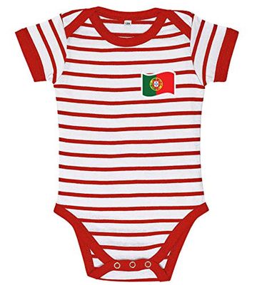 Supportershop Portugal - Body às riscas para criança, criança, 5060570687501, vermelho, FR : S (Tamanho do fabricante: 3-6 mois)