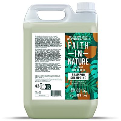 Faith In Nature Shampoo Naturale al Cocco, Idratante, Vegano e Non Testato su Animali, Senza SLS e Parabeni, Capelli Normali o Secchi, 400ml