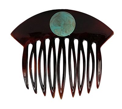 Caravan Turquoise Bead French Decorated Back Comb