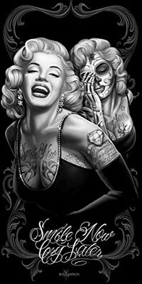 Marilyn Monroe JPI Beach Towel - Smile Now - Oversized 58" x 28" - For Pool, Bath, Yoga, Gym, Travel, Camping, Beach Cart & Beach Chairs