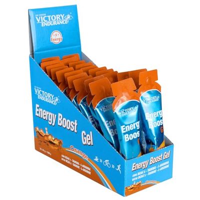 VICTORY ENDURANCE Energy Boost Gel Naranja, 42 g x 24 geles, energía rápida y duradera, formato ergonómico