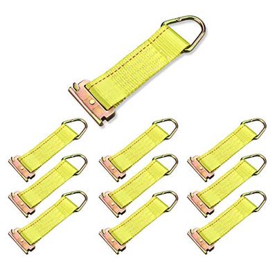 ANLU LOAD Lot de 10 Attaches de Corde E Track de 5,1 x 15,2 cm, pour Fixation de Cargaison sur camionnettes, camions, remorques, navires, Jaune