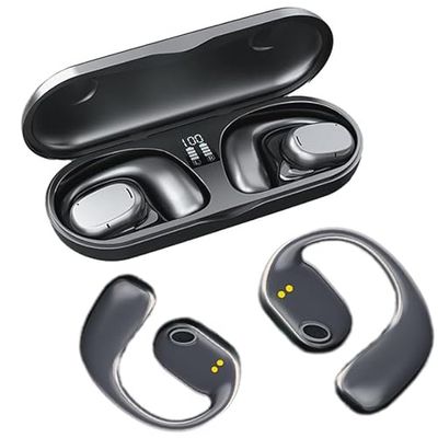 Levitantes Svarta trådlösa Bluetooth-hörlurar med öronkrok, 6 timmars uppspelning