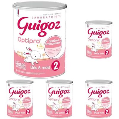 Guigoz Optipro 2 Lait Bébé en Poudre 2ème de 6 à 12 mois, 830g (Lot de 5)