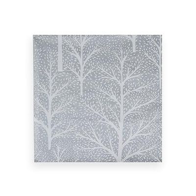 Winter Trees Silver & White Napkin Dinner - 20 Per Package