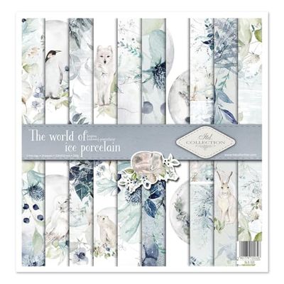 ITD Collection Scrapbooking Package 12x12 Inches - Use Scrapbooking Paper - Make Original Photo Albums Like No One - Decorative Paper - Decoupage - Card Making - 310x320 mm (The World of Porcelain)