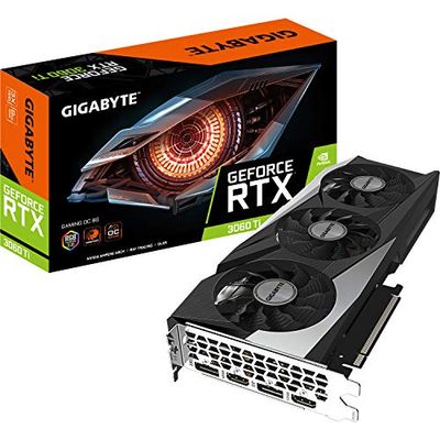 Gigabyte Carte Graphique Nvidia GeForce RTX 3060 Ti Gaming OC LHR 8Go GV-N306TGAMING OC-8GD V2 Noir