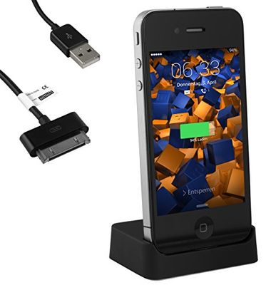 mumbi - Estação de conexão USB para iPhone 4 4S / estação base/cabo de dados USB com saída de linha
