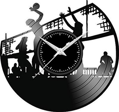 Fusorario Orologio in Vinile da Parete LP 33 Giri Silenzioso Idea Regalo A Tema palla a volo