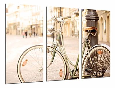 Quadro fotográfico bicicleta vintage, bicicleta de passeio tamanho total: 97 x 62 cm XXL