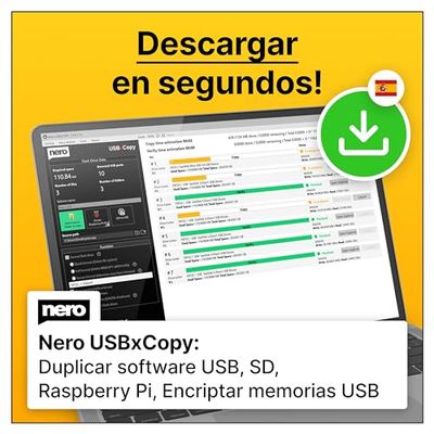 Nero USBxCopy | Copia simultánea de varias memorias USB y comprobación | elimine datos confidenciales | Win 11/10/8/7 | 1 Dispositivo | Licencia ilimitada | Código de activación enviado por email