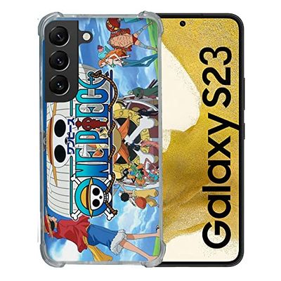 Cokitec Beschermhoes van gehard glas voor Samsung Galaxy S23, Manga One Piece Sunny
