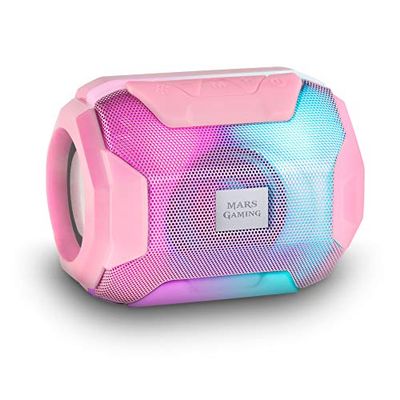 Mars Gaming MSBAXP, Haut-parleur Bluetooth RGB, Compact,10W, USB/MicroSD/Radio, Rosa