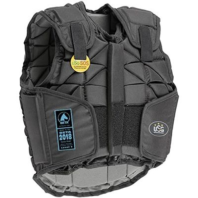 USG Flexi Motion Panel-veiligheidsvest, EN 13158-2018, veiligheidsvest, zwart, kinderen, XL
