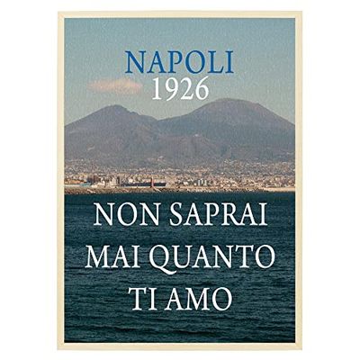 Arterby's® - Premium Poster Quadro Cornice Tela Canvas Dipinto Mood - Napoli Campione Vittoria Scudetto Tricolore Ultras - Made in Italy - HD Poster con Cornice Colore Legno 30x40 cm A0040 D002