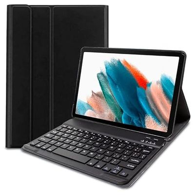 Cool Funda Polipiel Negra Con Teclado Bluetooth Para Samsung Galaxy Tab A8 X200/X205 10.5"