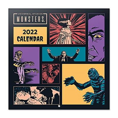 Official Universal Monsters 2022 Wall Calendar, 2022 Calendar, 12" x 12" Square Wall Calendar 2022, Family Calendar 2022, Classic Monsters Calendar 2022 - Secret Santa Gift