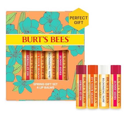 Burt's Bees Set Balsamo Labbra, Melograno, Cocco & Pera, Cocomero, Mandarino Dolce, Just Picked, 4 x 4.25 g
