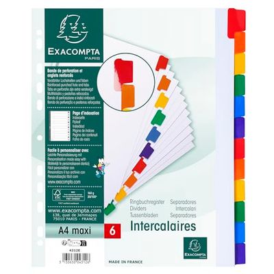 EXACOMPTA st. 1 x A4+ kartongdelare med 12 tangenter 4312E