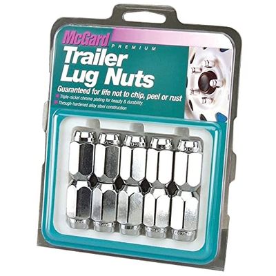 McGard 74043 Chrome Cone Seat Style Trailer Lug Nut Set (1/2"- 20 Thread Size) - Set of 10