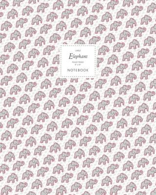 Elephant Notebook - Ruled Pages - 8x10 Cuaderno - Large (Pink)