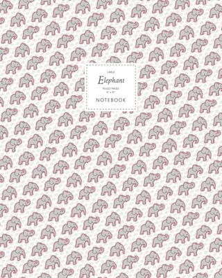 Elephant Notebook - Ruled Pages - 8x10 Carnet - Large (Pink)