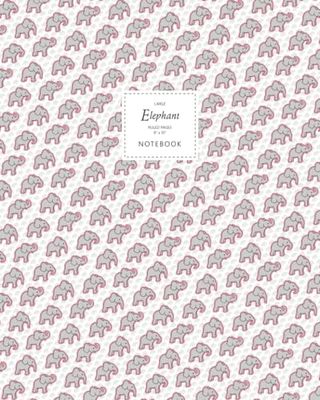 Elephant Notebook - Ruled Pages - 8x10 Cuaderno - Large (Pink)