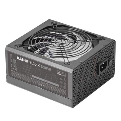 Tacens RADIX ECO X 650, Voeding PC ATX 650W, 6 Jaar Garantie, Stille AI-RPM Technologie, +87% Efficiëntie, Zwart