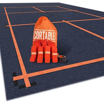 Cortable Lignes de terrain de pickleball temporaire – L'original – Kit de marquage portable pour terrain de pickleball, lignes pour terrain extérieur ou intérieur, dimensions du terrain de pickleball,