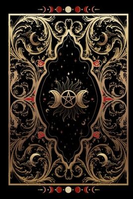 Book of Shadows: Blank dotted journal | Empty Grimoire | Spells book | Vintage black and gold cover