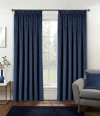 Enhanced Living Cortinas térmicas de terciopelo azul marino 100% opacas con cinta superior – 66 x 54 pulgadas (168 x 137 cm) – Cortinas súper suaves de ahorro de energía y reducción de ruido para sala