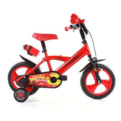 albri Bambino, Bici Cars da 12 Pollici con stabilizzatori Laterali e Borraccia, Rosso, Piccola