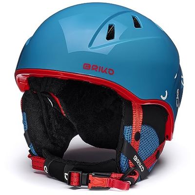 Briko Helmet Mixte Enfant, Shiny Allports Blue – Monza Red – Snowman, XS