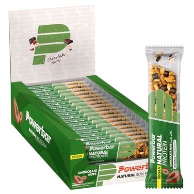 Powerbar Natural Protein Chocolate Nuts 18x40g - Vegan Protein Bar + Natural Ingredients