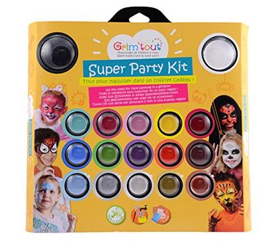 GRIM'TOUT- Palette Trucchi, Colore 17 Couleurs: 15 Dont 5 Nacrées 2ml + Le Noir Et Le Blanc En 7ml, Taille S, GT41637