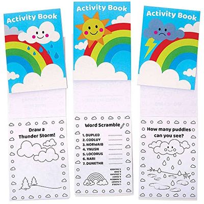 Baker Ross FC962 Mini Libro de Actividades Arco Iris - Juego de 12, Actividades Manuales para Niños