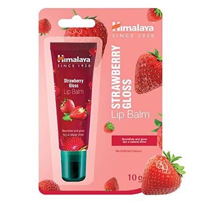 Himalaya Strawberry Gloss Lip Balm for Soft, Moisturized Lips with a Hint of Color | Glossy Shine, 10g