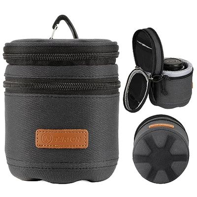 TARION Lens Case Camera Lens Pouch, Lens Bag with Hard Shell Bottom, Shockproof DSLR Camera Lens Protective Bags