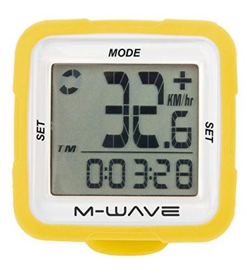 M-WAVE Computer, XIV Silicon, Silicon Case, 14 Functions, Yellow, W/Batteries, Blister