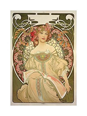 Wee Blue Coo Mucha Champagne Publisher 1897 Old Painting Picture Wall Art Print