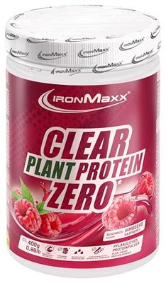 IronMaxx Clear Plant Protein Zero – Raspberry 400g Boîte | Protéines véganes sans sucre à base de pois | Boisson sportive claire et sans soja