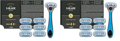 by Amazon Men Maquinilla de afeitar de 5 hojas con recambios, 7 Unidad (Paquete de 2) (Anteriormente marca Solimo)