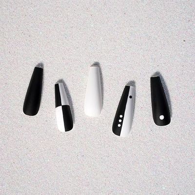 EBIN NEW YORK 3D CHIC - GAMBIT | Press on Nails Long and Extra Long Coffin Style, Colorful Patterns False Nails for Daily Wear, Festival, and Holiday Nails