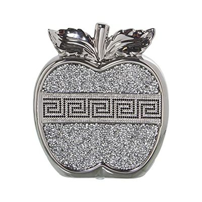 Rysunek MANZANA CERÁMICA GRIS/PLATA C/BRILLOS 16 x 6 x 18 cm