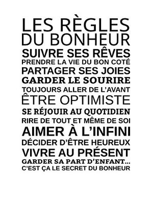 ZZ-Ambiance-sticker Vinilo Decorativo Les Règles Du Bonheur